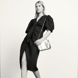 NWT Sandro Bloane Black Midi Dress